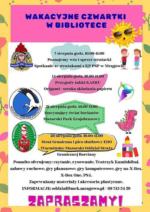 Wakacyjne czwartki w Bibliotece na sierpień