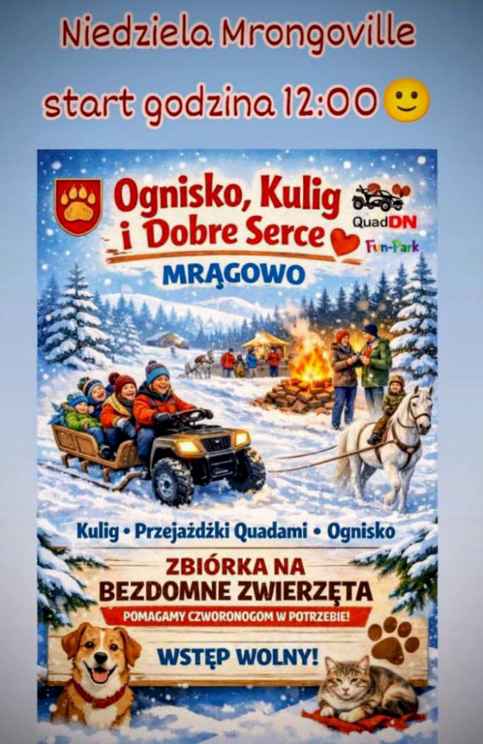 Kulig, ognisko i dobra sprawa – zimowa akcja w Mrągowie