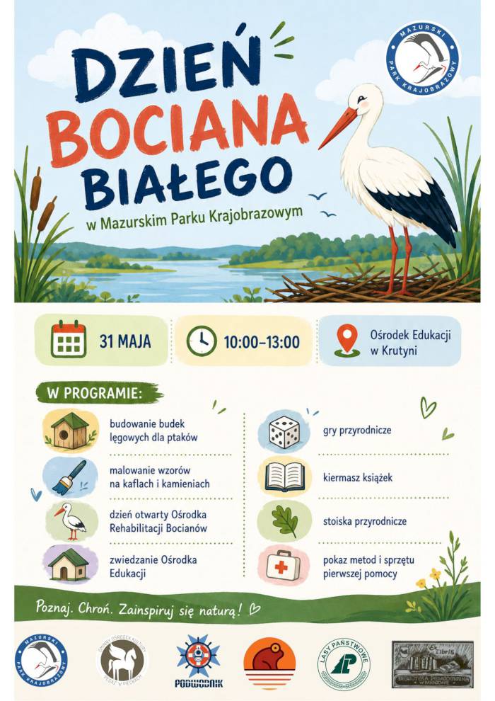 Dzień Bociana Białego w Mazurskim Parku Krajobrazowym – Zapraszamy na rodzinny piknik!