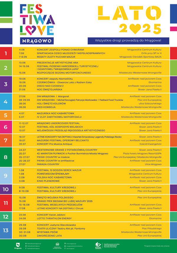 Kalendarz imprez w Mrągowie 2025