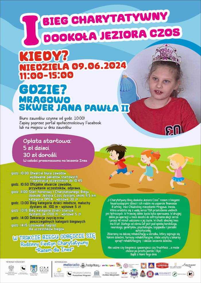 I Charytatywny Bieg Dookoła Jeziora Czos i Rodzinny Festyn Charytatywny