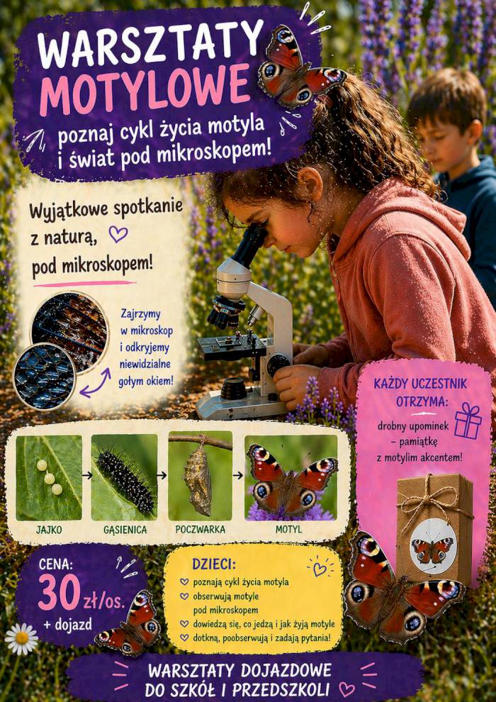 Odkryj tajemnice natury: Warsztaty Motylowe w Twojej szkole i przedszkolu!