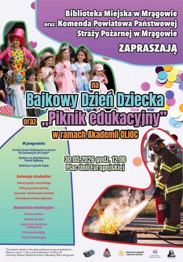 Bajkowy Dzień Dziecka z Biblioteką Miejską oraz Komendą Powiatową PSP