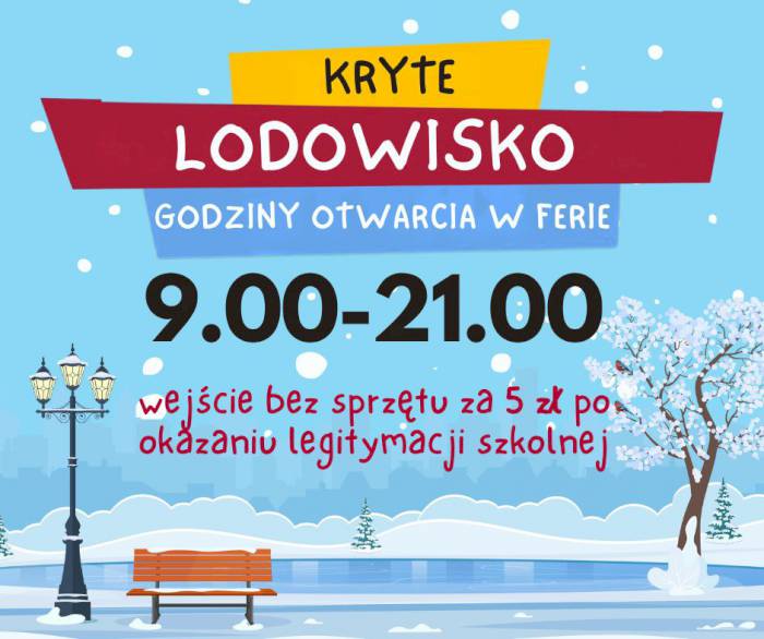 Ferie zimowe na lodowisku w Mrągowie