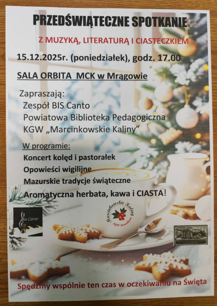 Przedświąteczne spotkanie z muzyką, literaturą i ciasteczkiem