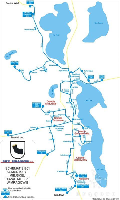 Komunikacja miejska dla odwiedzających Mrągowo turystów