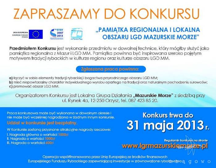 Pamiątka Regionalna i Lokalna Obszaru LGD Mazurskie Morze