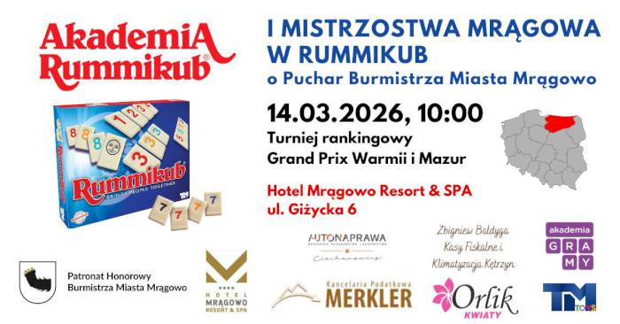 I Mistrzostwa Mrągowa w Rummikub o Puchar Burmistrza Miasta Mrągowo