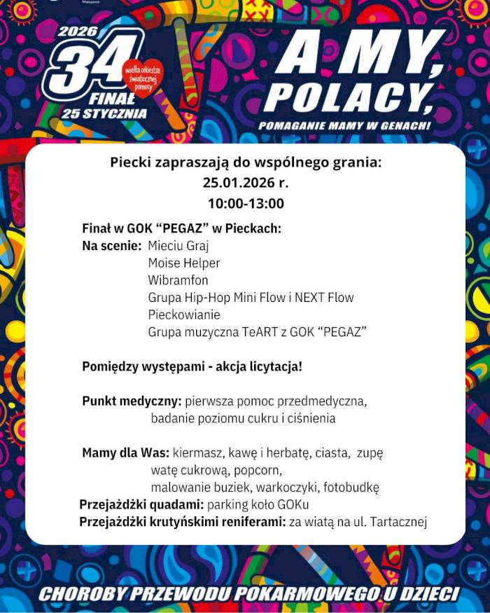 Finał WOŚP w Pieckach – muzyka, emocje i wspólne granie dla dobra!