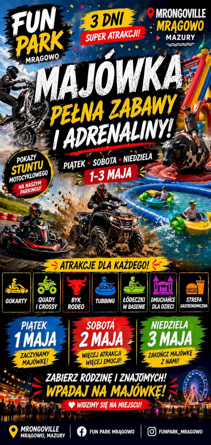 Majówka pełna adrenaliny z Fun Park Mrągowo
