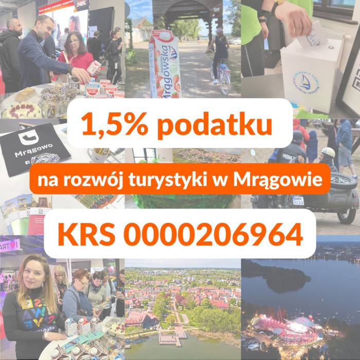 Przekaż 1,5% podatku na rozwój turystyki w Mrągowie
