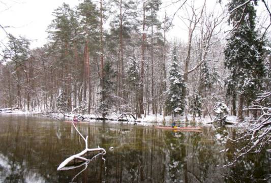 Rzeka Krutynia zimą, foto Robert Wróbel