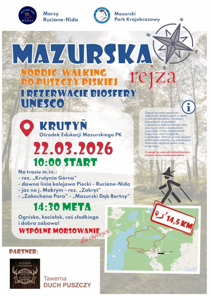 Mazurska Rejza II – Nordic Walking po Puszczy Piskiej