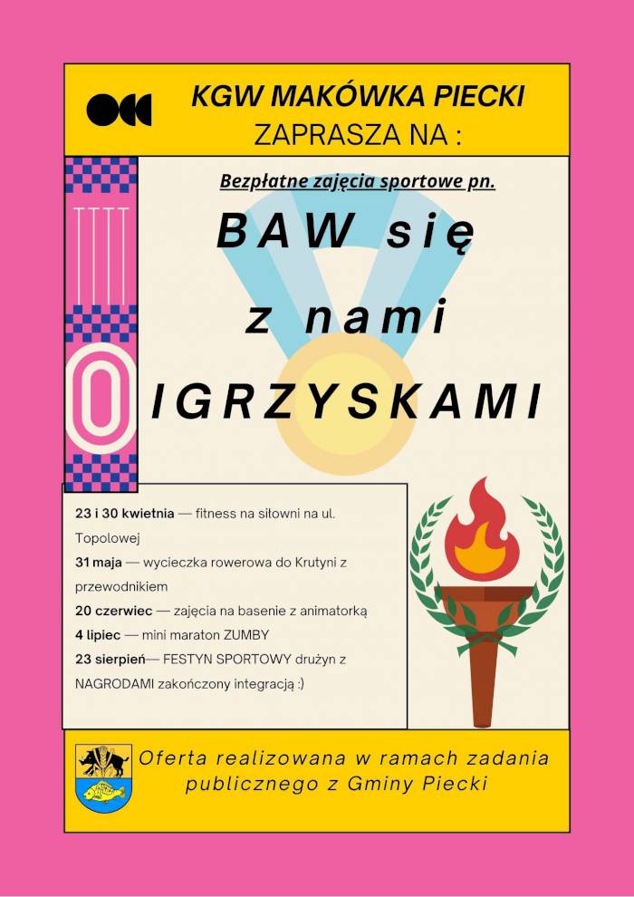 Baw się z nami IGRZYSKAMI! – Rusza cykl bezpłatnych zajęć sportowych w Pieckach