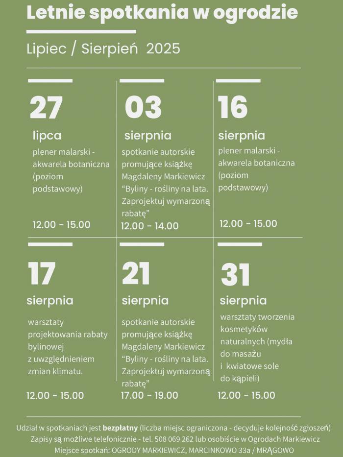 Letnie spotkania w ogrodzie