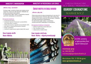 Warsztaty edukacyjne w Ogrodach Markiewicz w Marcinkowie 2026